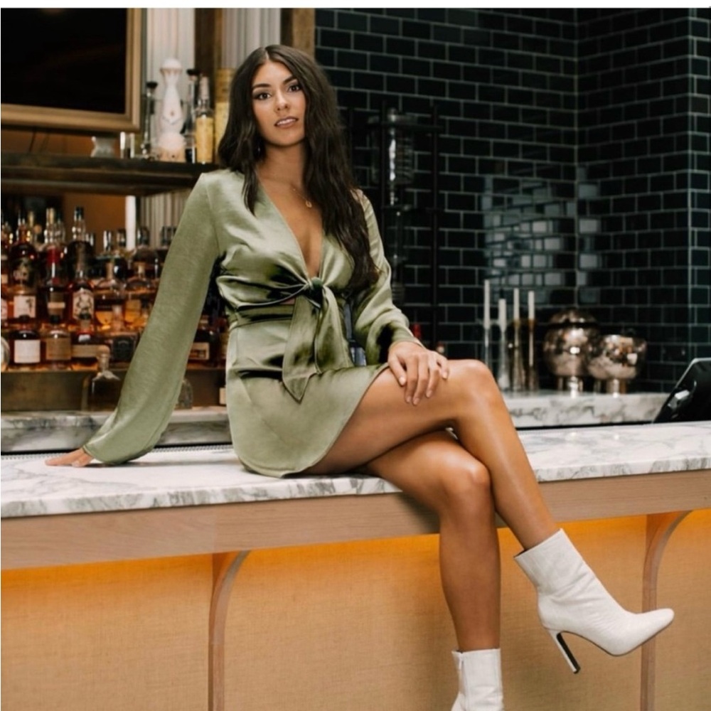 Olive Green Wrap Dress
